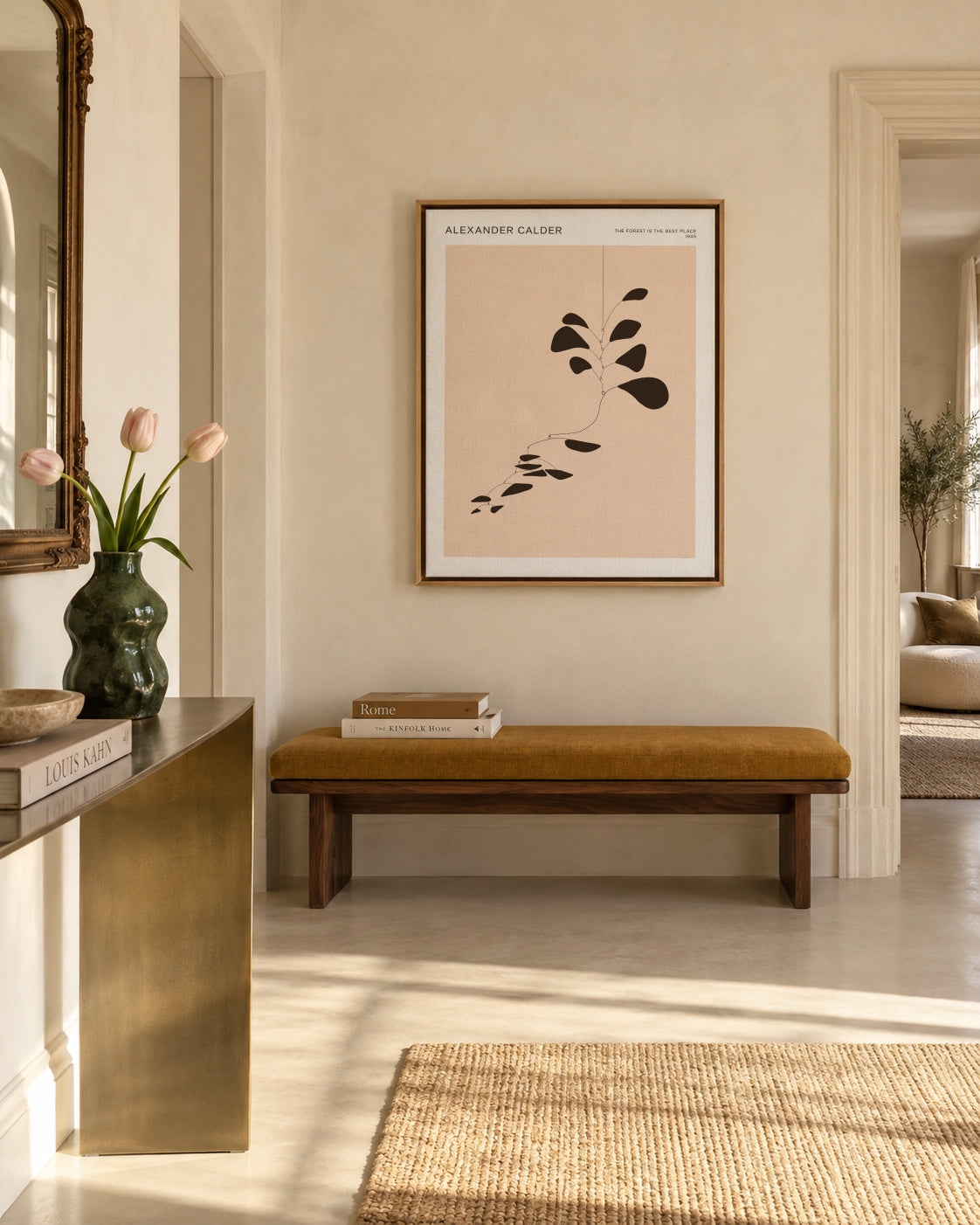 Alexander Calder - The Forest ist the best Place - Mobile - Framed canvas in an interior