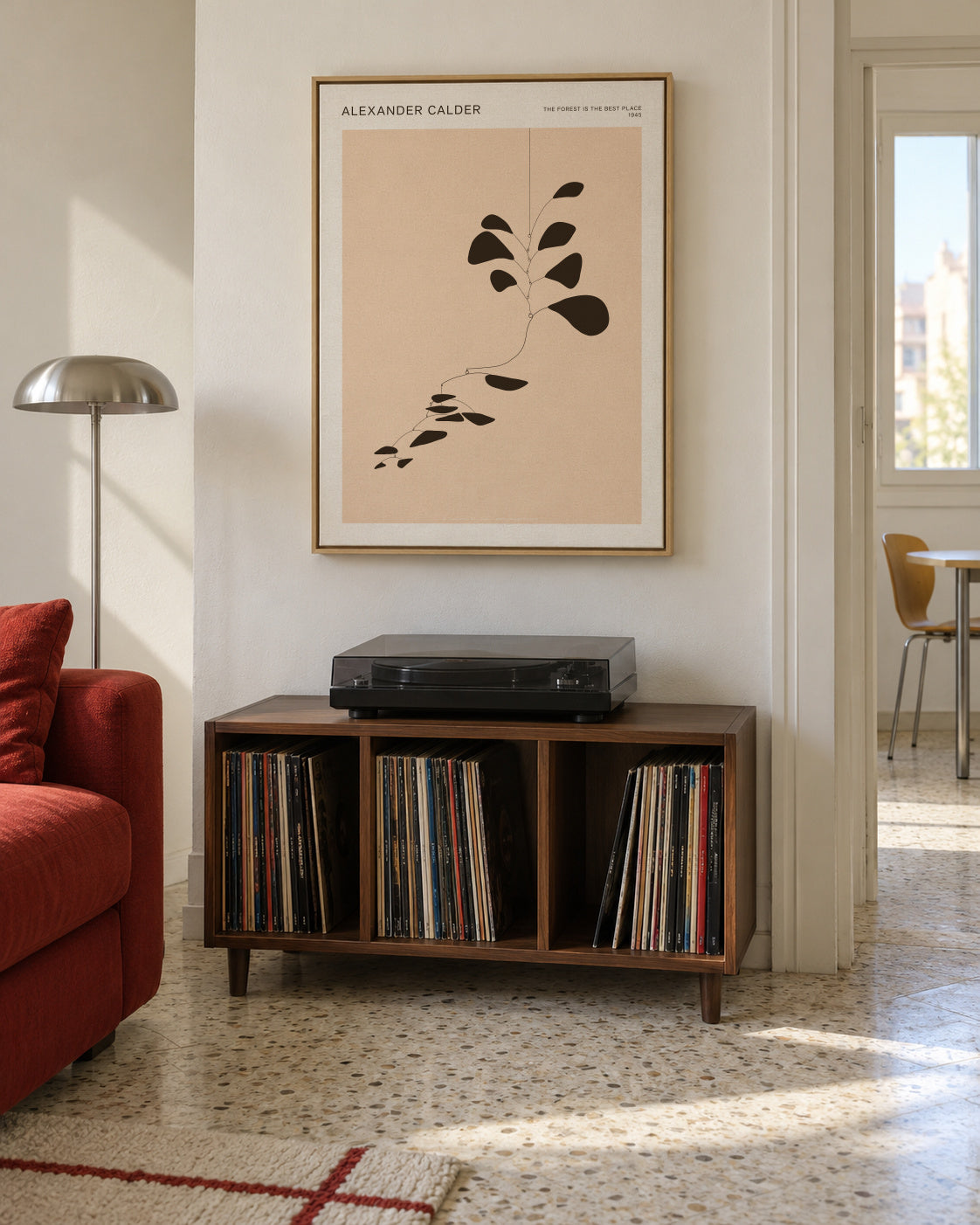 Alexander Calder - The Forest ist the best Place - Mobile - Framed canvas in an interior