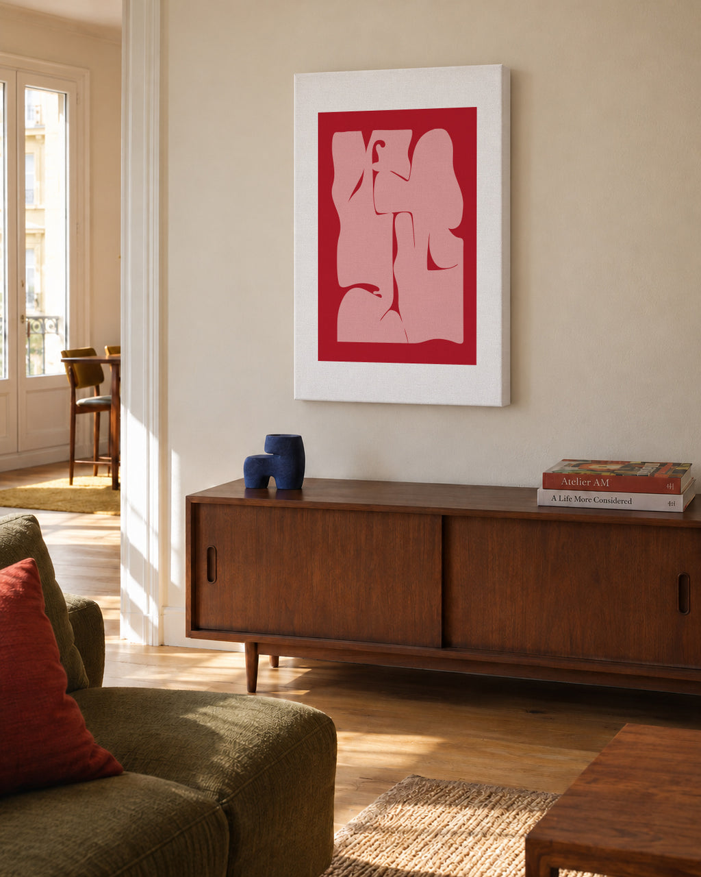 Abstract I - Unframed canvas in an interior
