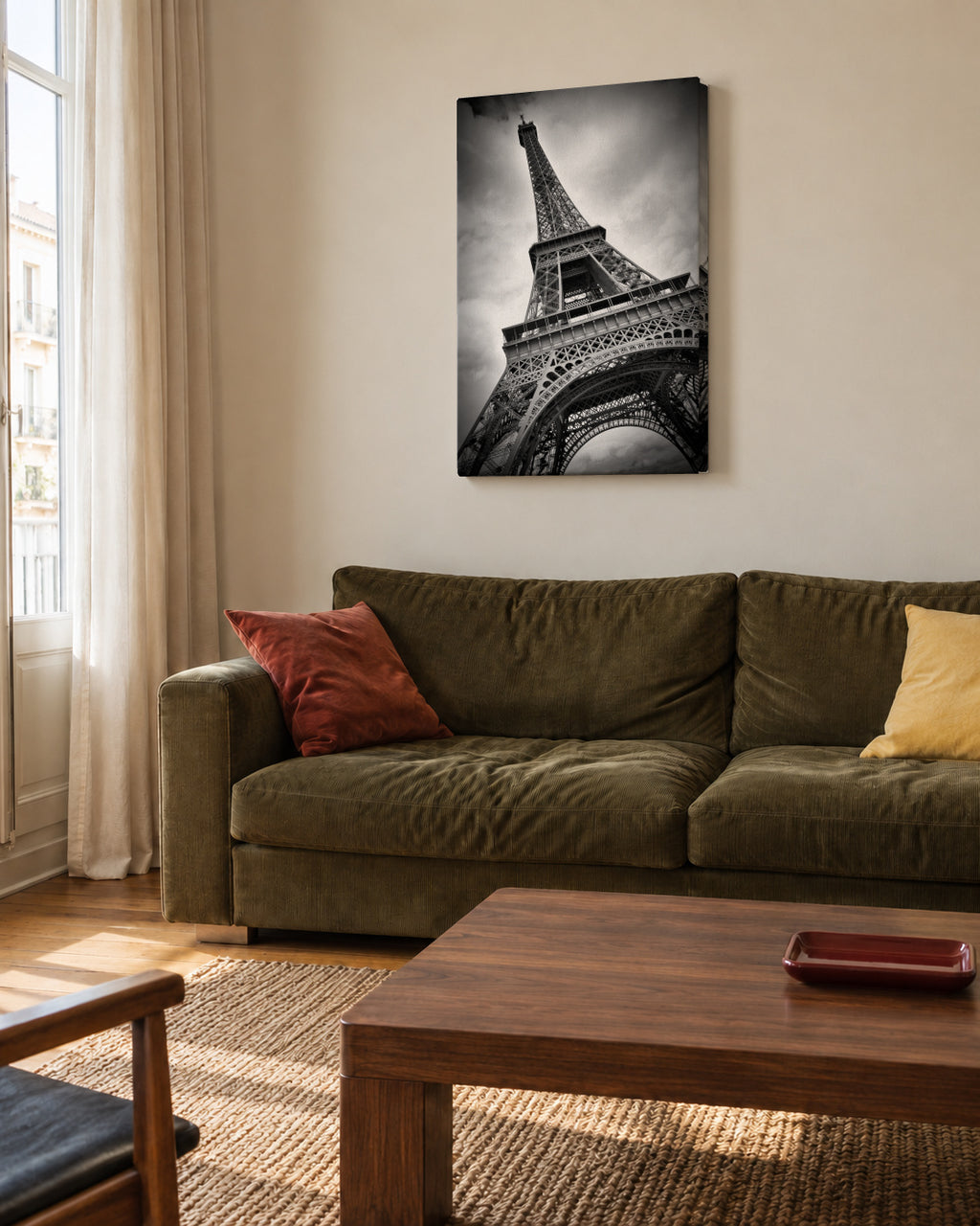 Eiffel Tower DYNAMIC - Unframed canvas in an interior