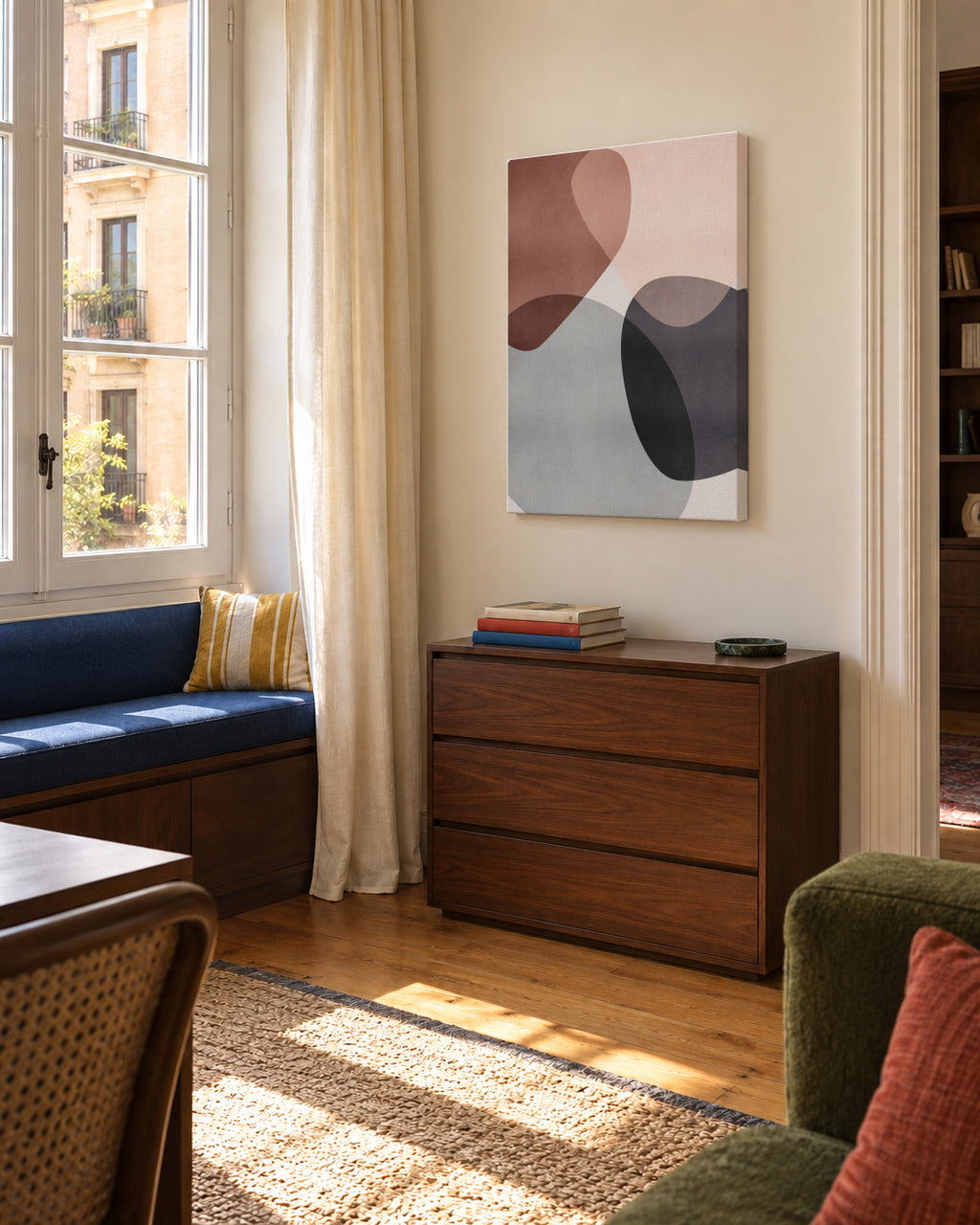 Graphic 206 - Unframed canvas in an interior