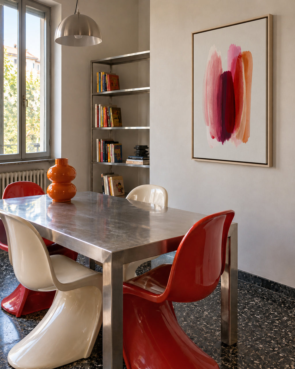 Abstract Brush Strokes 32X - Framed canvas in an interior