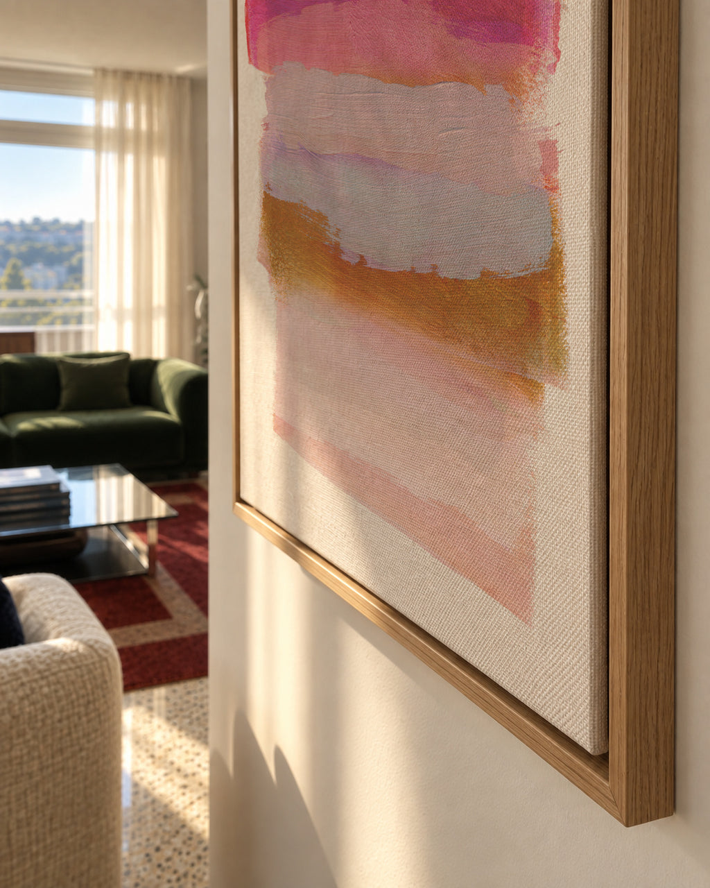 Abstract Brush Strokes 45 - Framed canvas detail