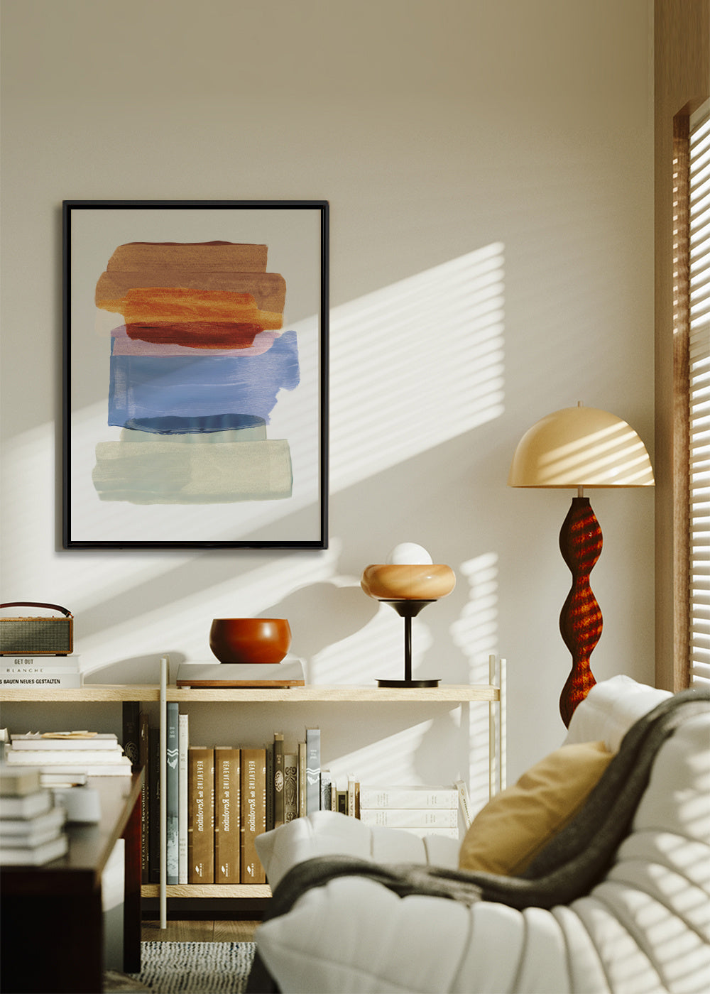Abstract Brush Strokes 49 - Framed canvas in an interior