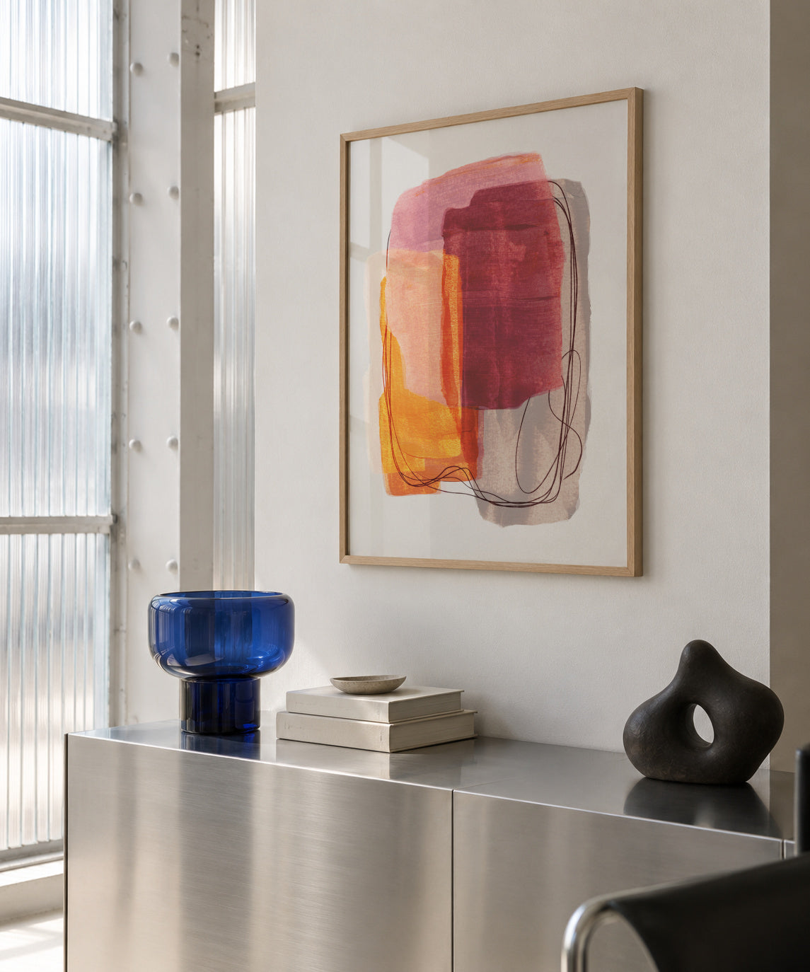 Abstract Brush Strokes 51 - Framed poster in an interior