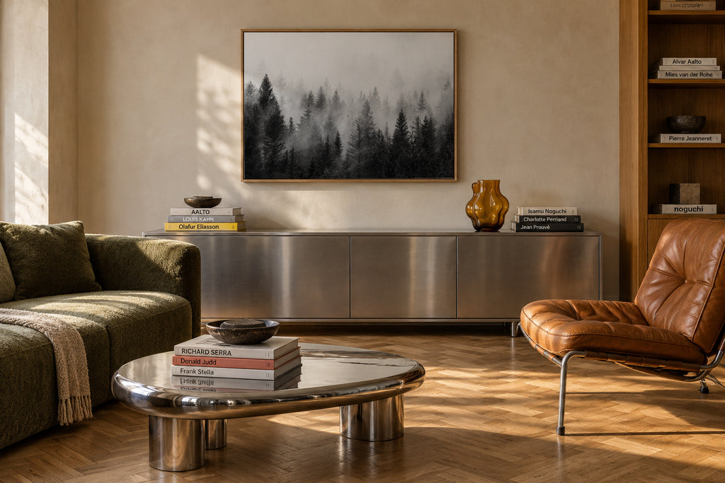 B&W Forrest - Framed canvas in an interior