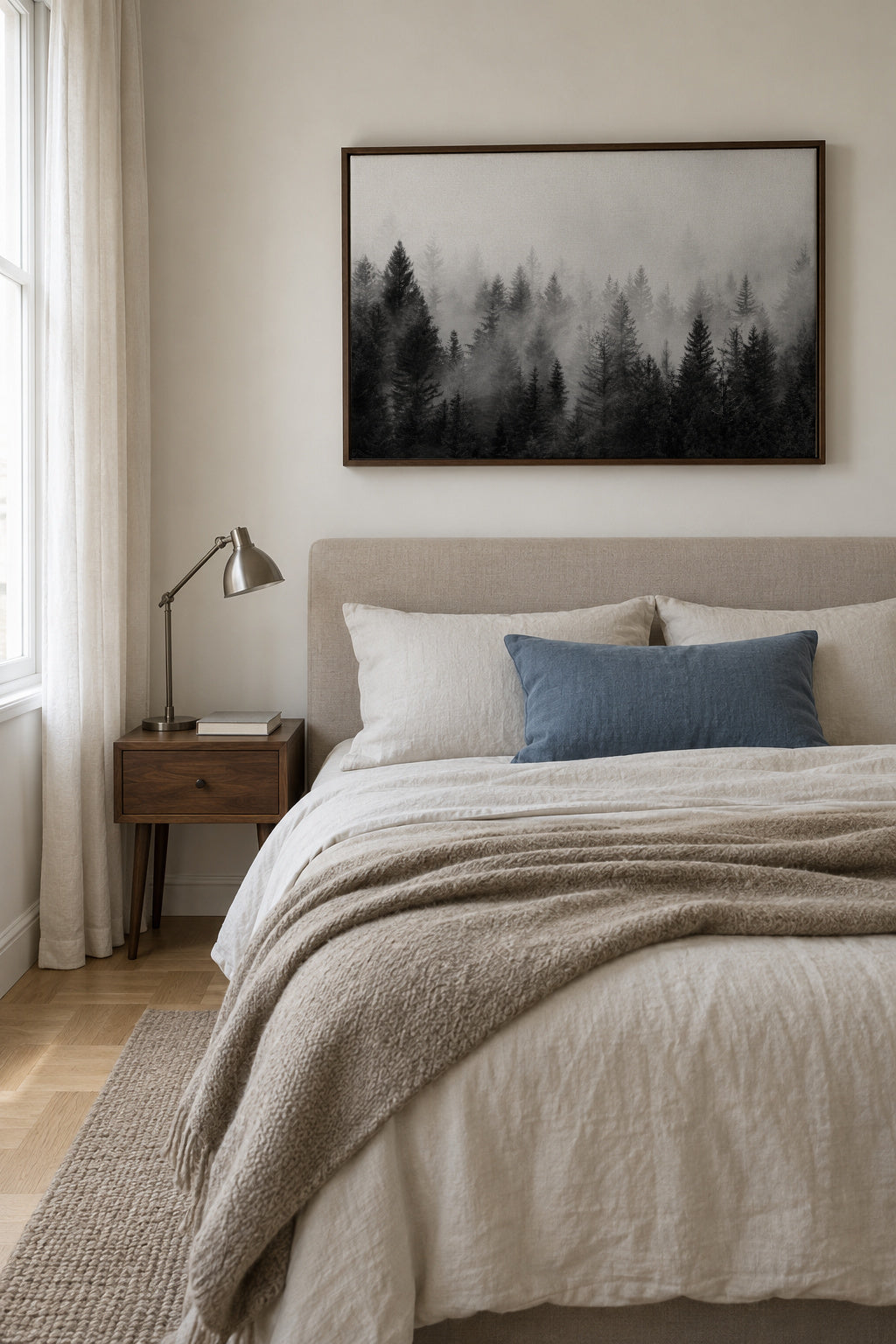 B&W Forrest - Framed canvas in an interior