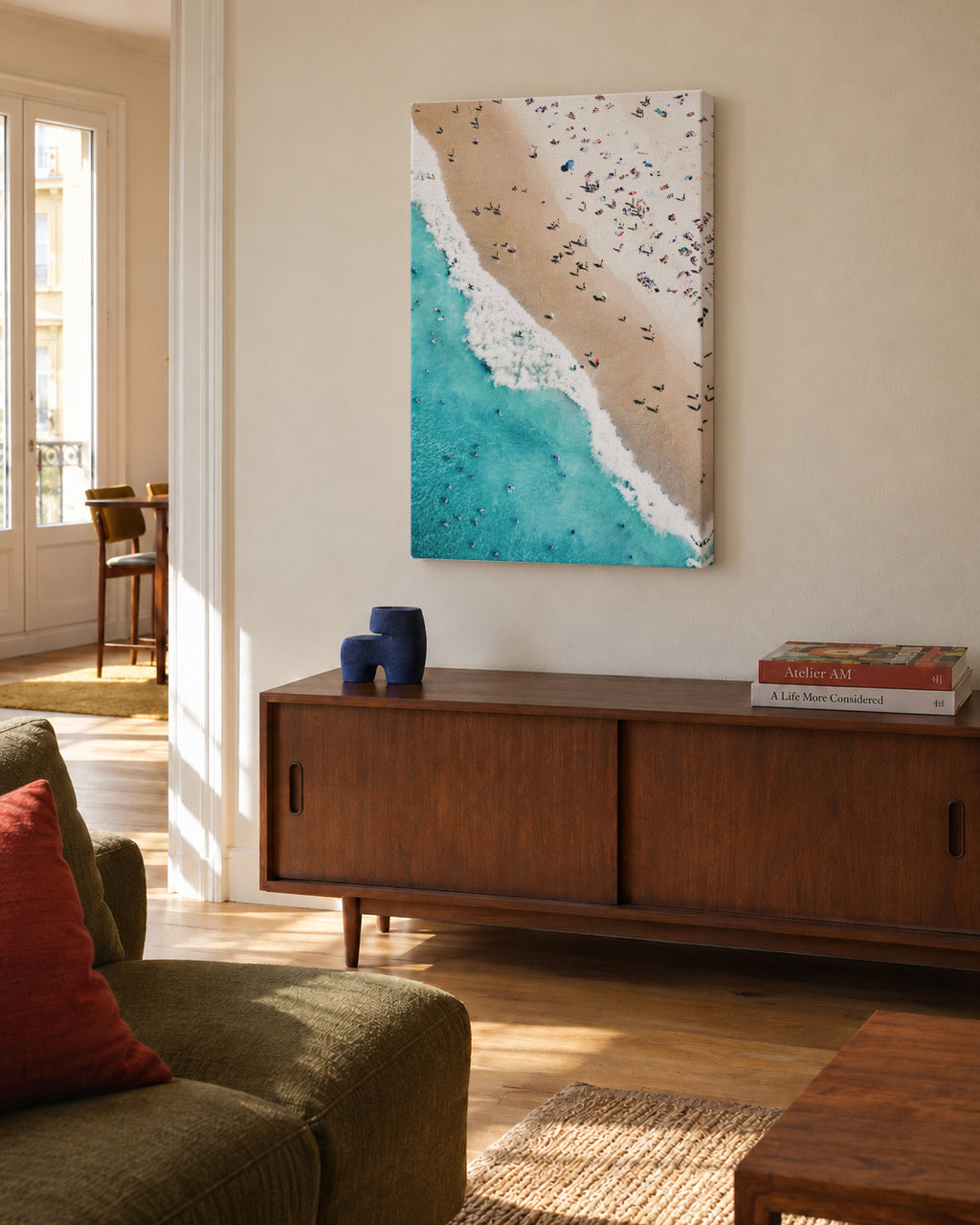 Beach Mood 2 - Unframed canvas in an interior