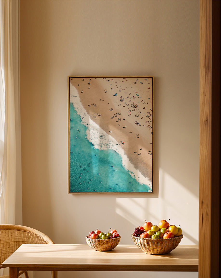 Beach Mood 2 - Framed canvas in an interior