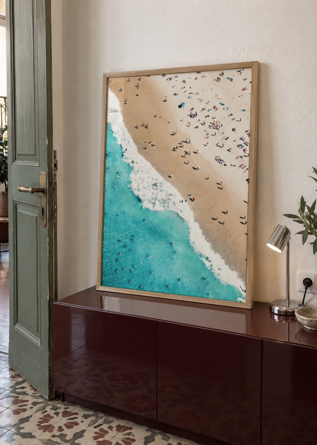 Beach Mood 2 - Framed poster in an interior