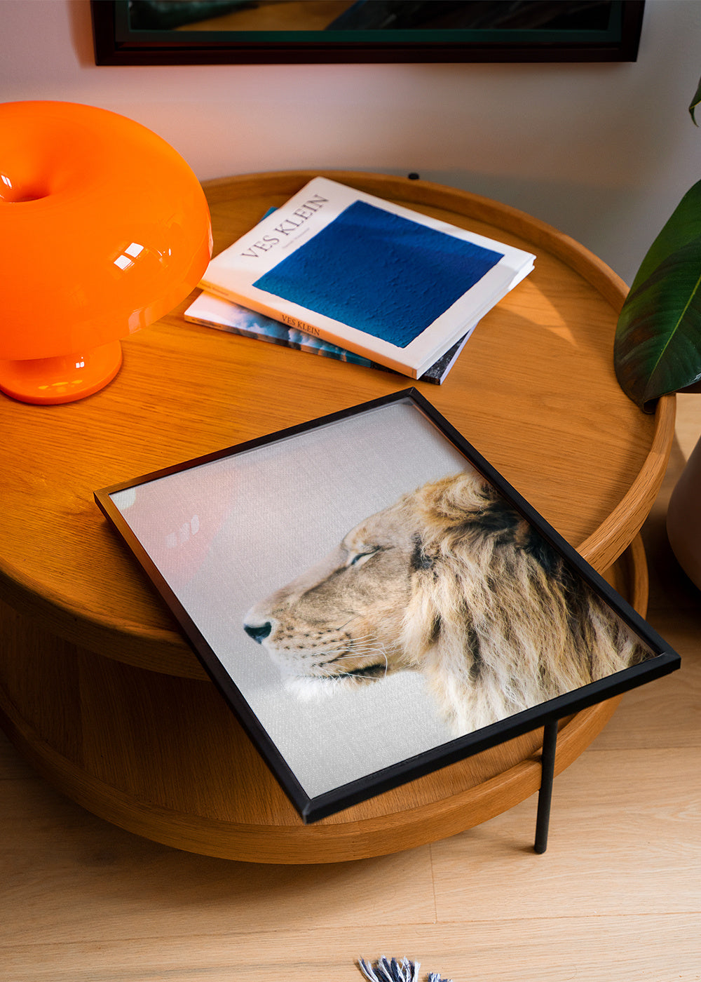 Lion Portrait - Framed poster in an interior