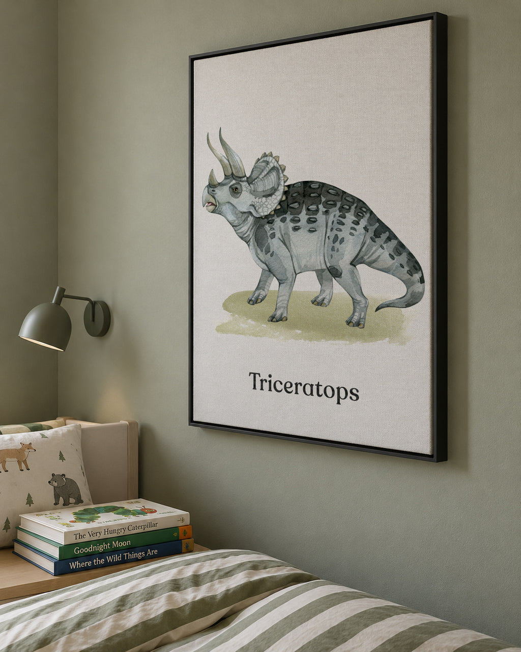 Triceratops - Framed canvas in an interior