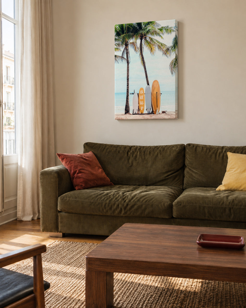 Choose Your Surfboard - Unframed canvas in an interior