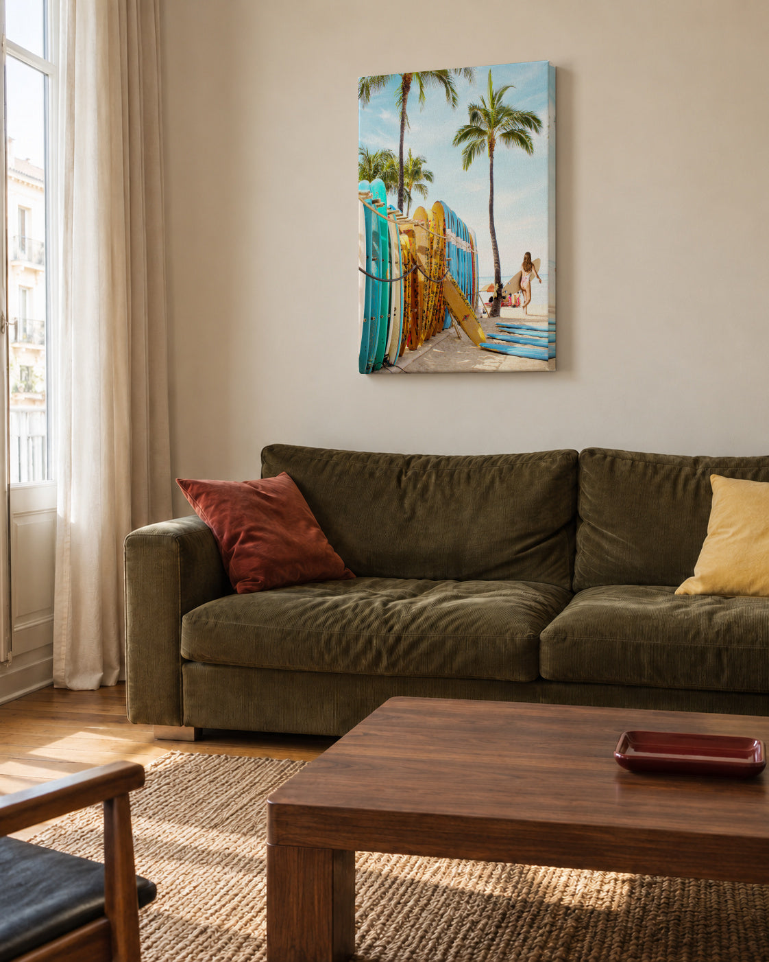Choose Your Surfboard 2 - Unframed canvas in an interior