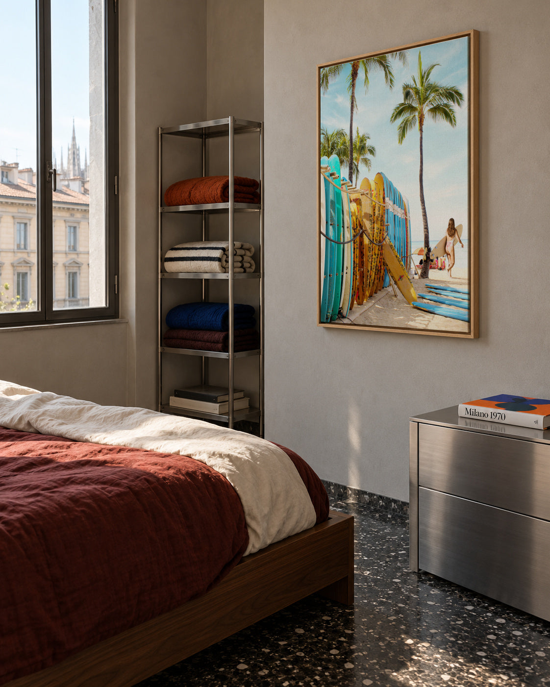 Choose Your Surfboard 2 - Framed canvas in an interior