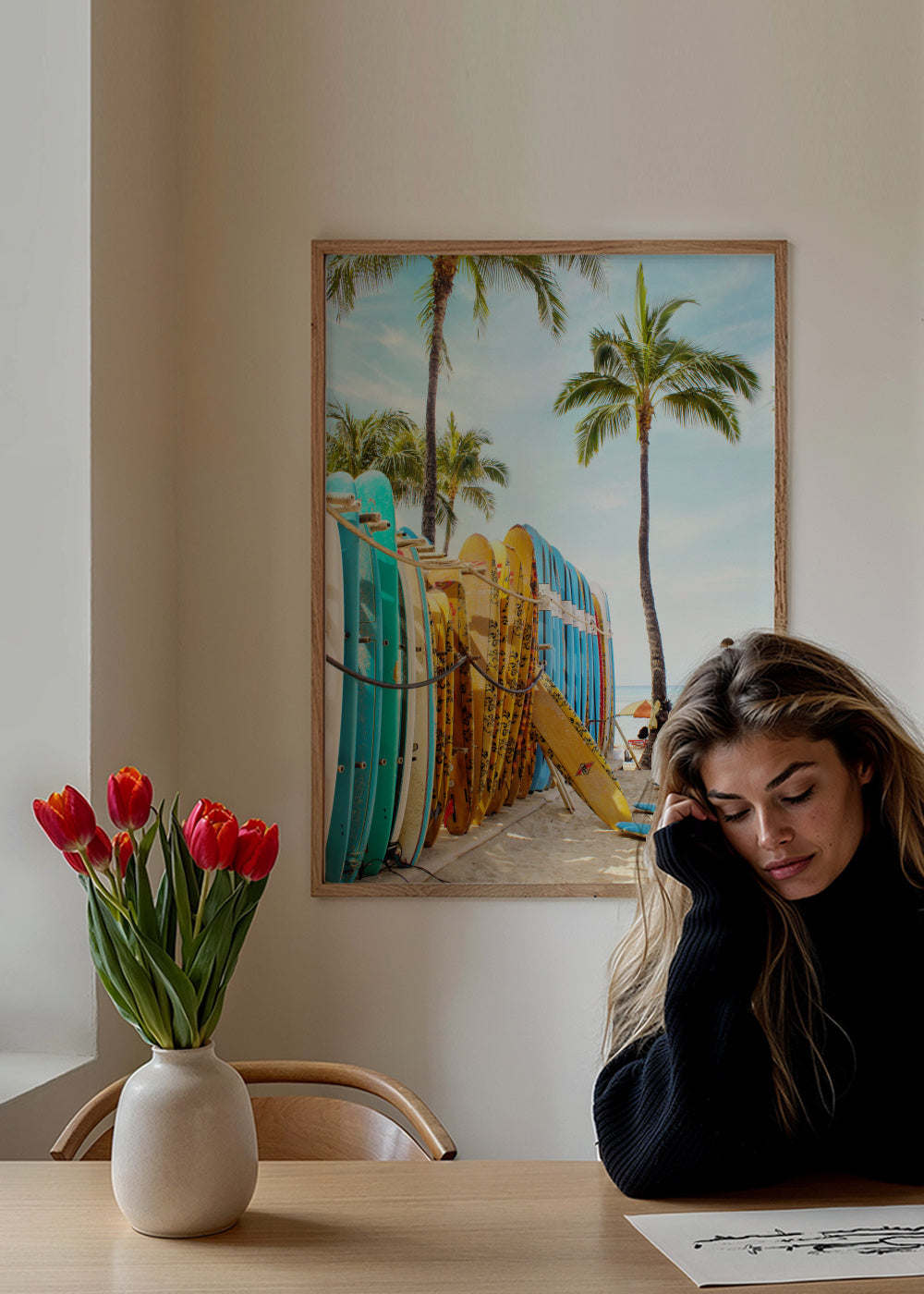 Choose Your Surfboard 2 - Framed poster in an interior