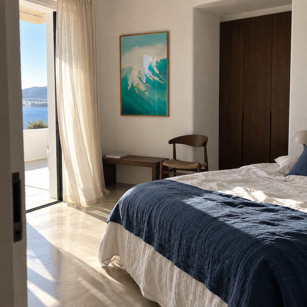 Let's Surf - Framed poster in an interior