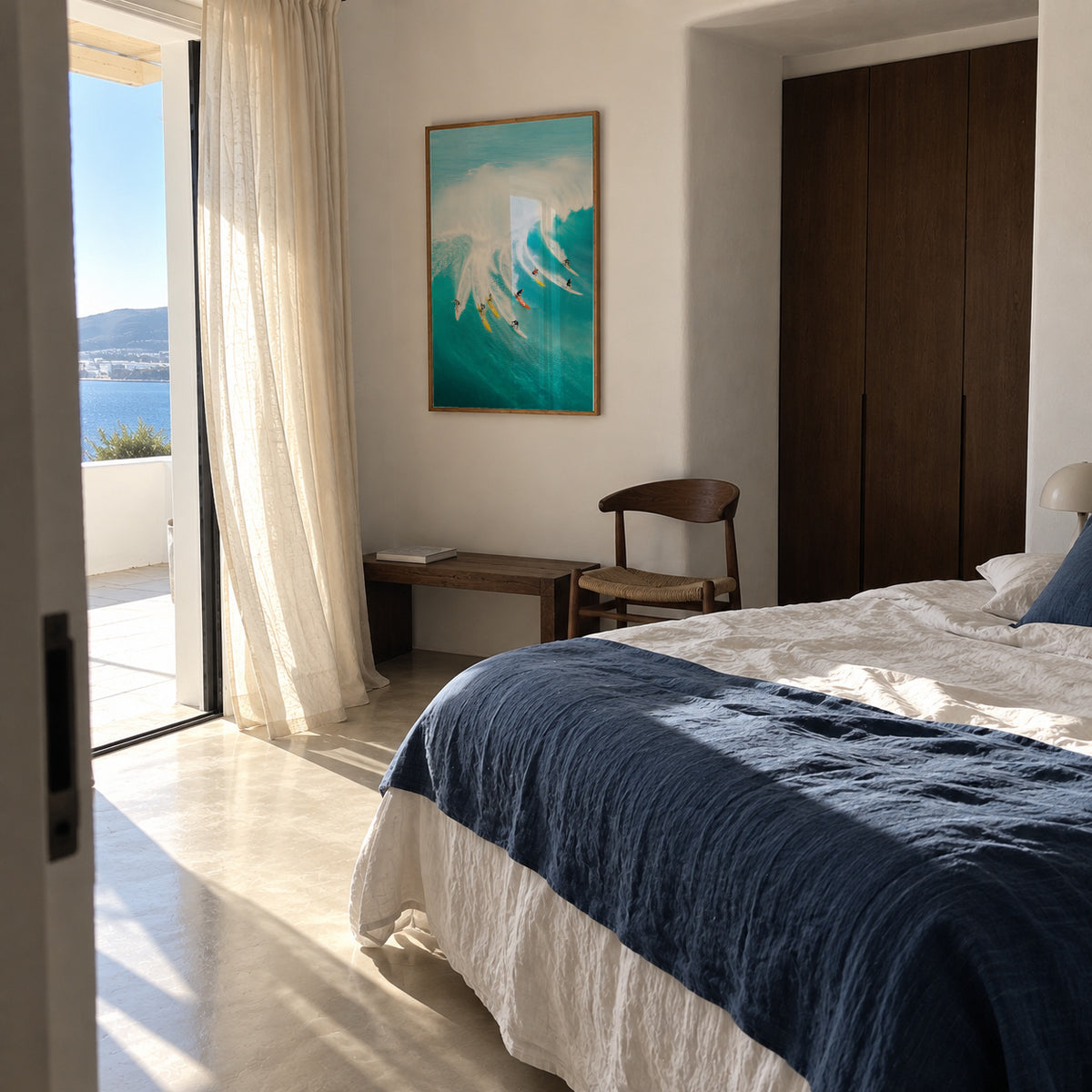 Let's Surf - Framed poster in an interior