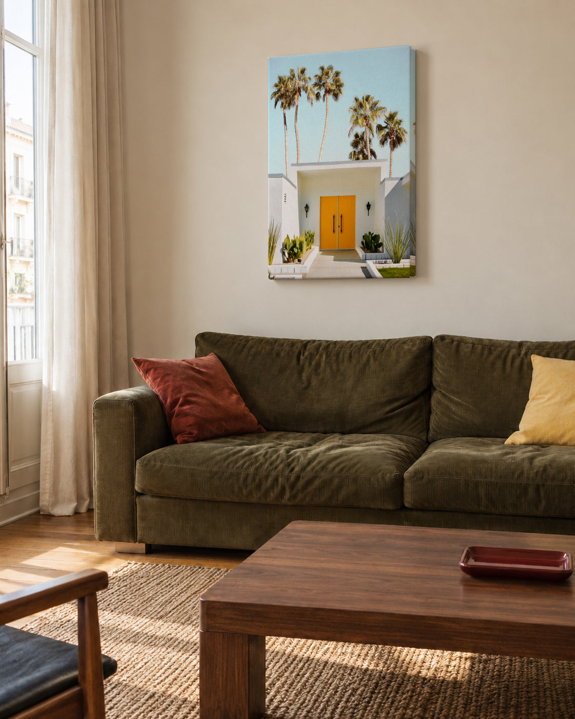 Welcome To Palm Springs - Unframed canvas in an interior