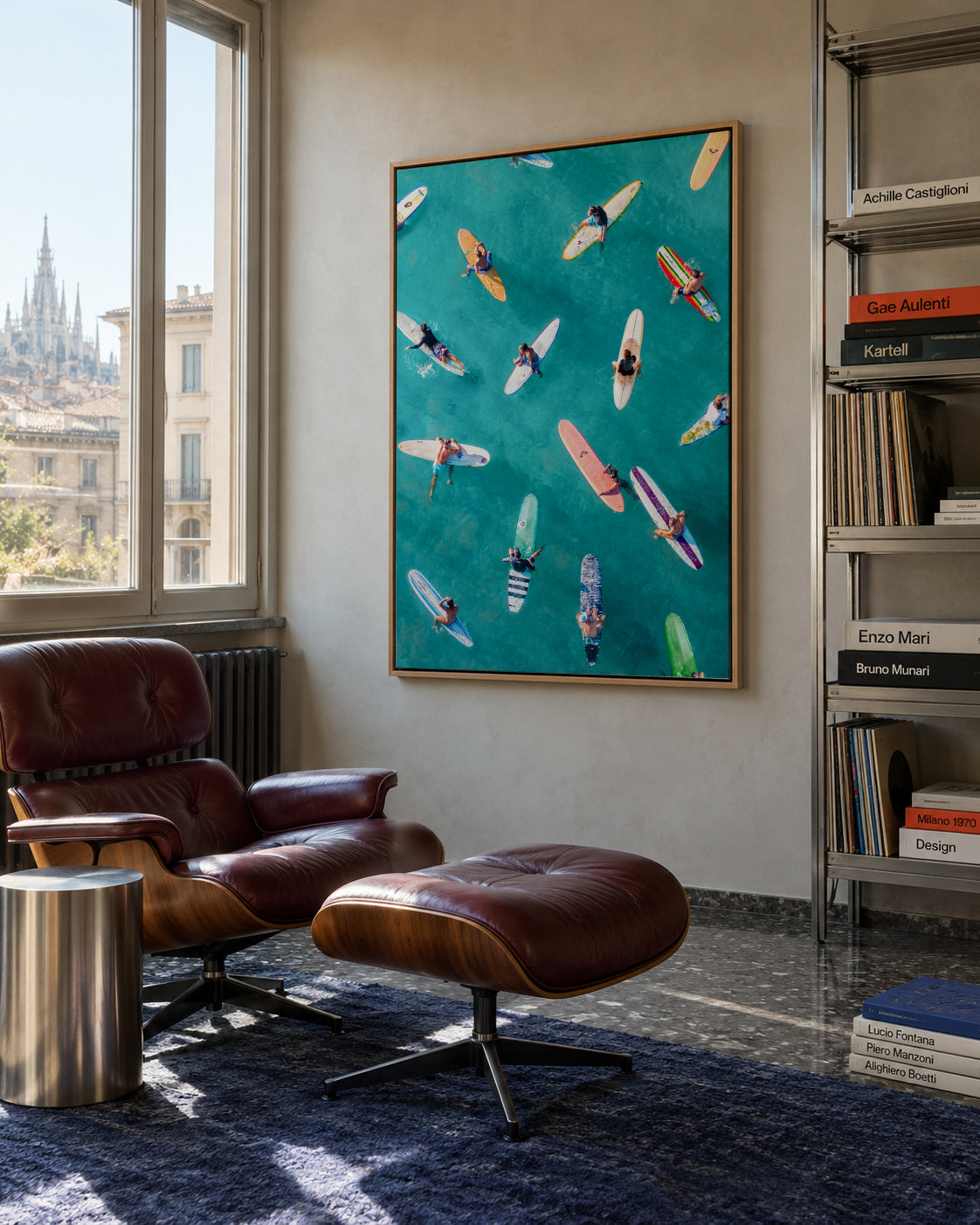 Surfers Traffic Jam - Framed canvas in an interior
