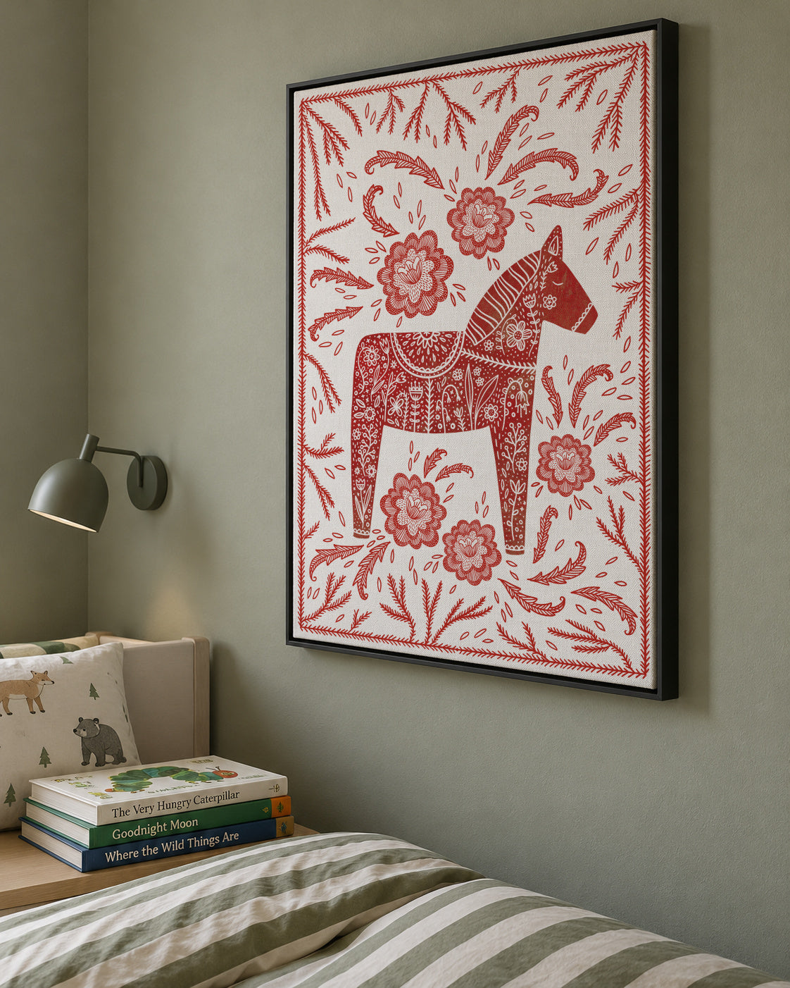 Dala Horse - Framed canvas in an interior