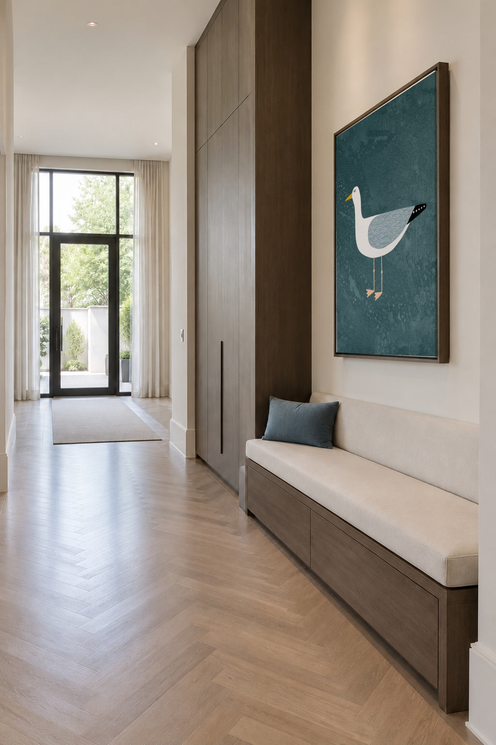Seagull - Framed canvas in an interior