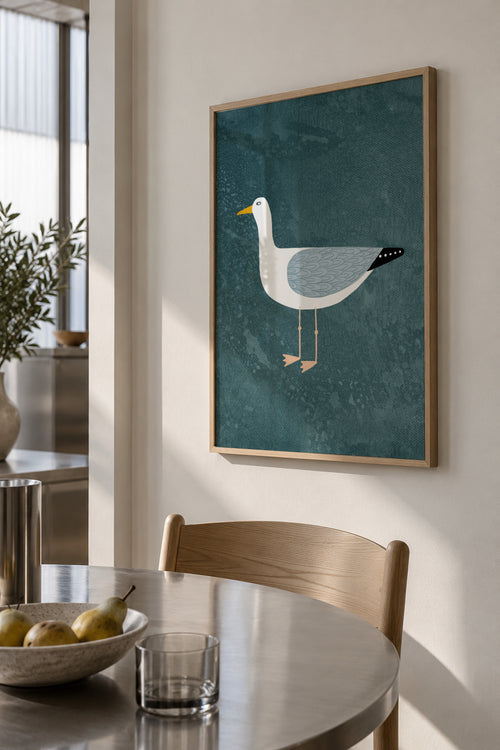 Seagull - Framed poster in an interior
