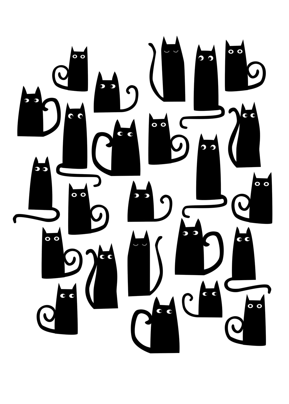 Black Cats - Unframed art print