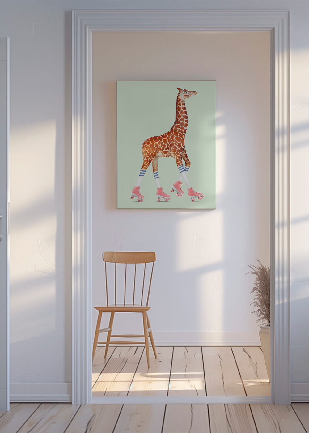 Rollerskating Giraffe