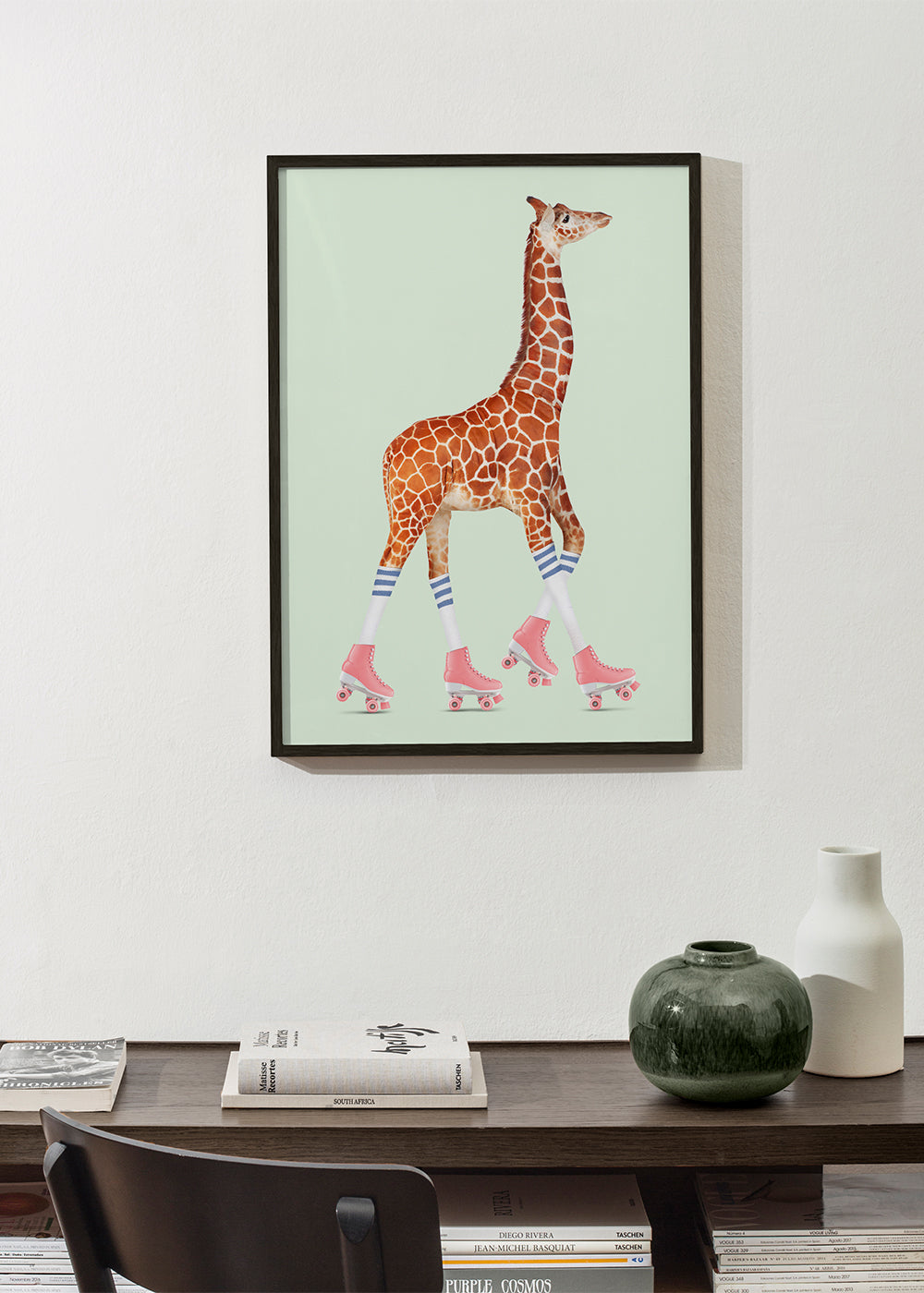 Rollerskating Giraffe