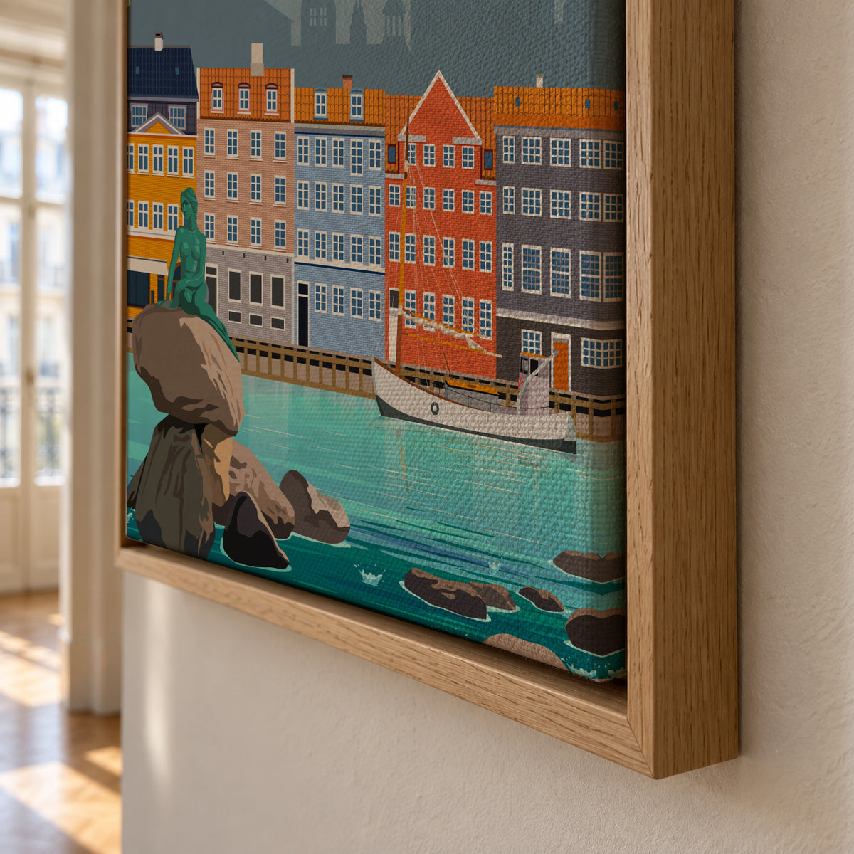 Travel to Kobenhavn - Framed canvas detail