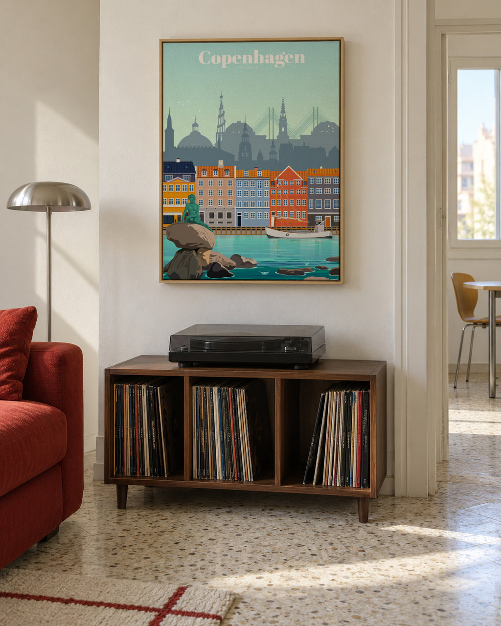 Travel to Kobenhavn - Framed canvas in an interior