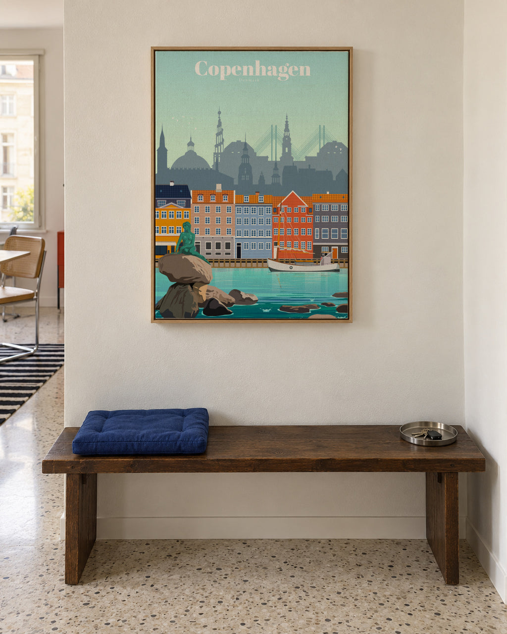 Travel to Kobenhavn - Framed canvas in an interior
