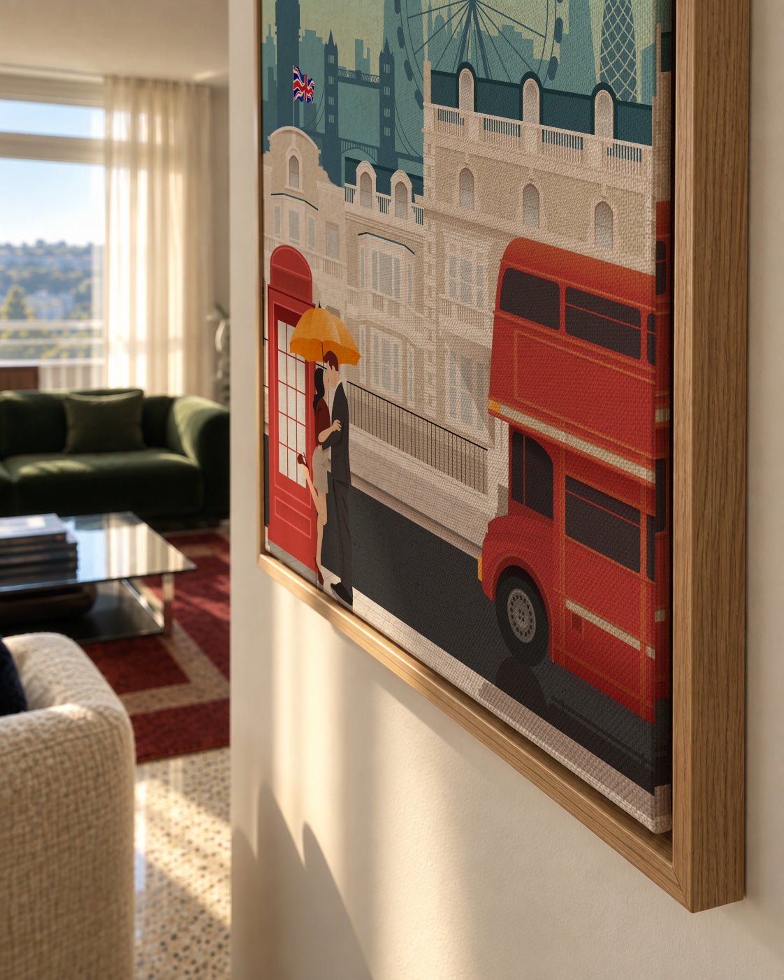 Travel to London - Framed canvas detail