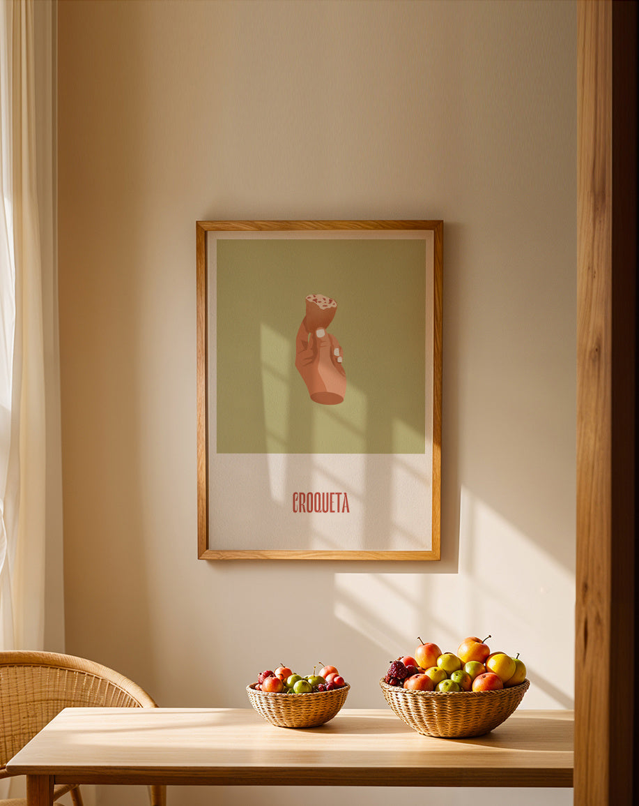 Croqueta - Framed poster in an interior