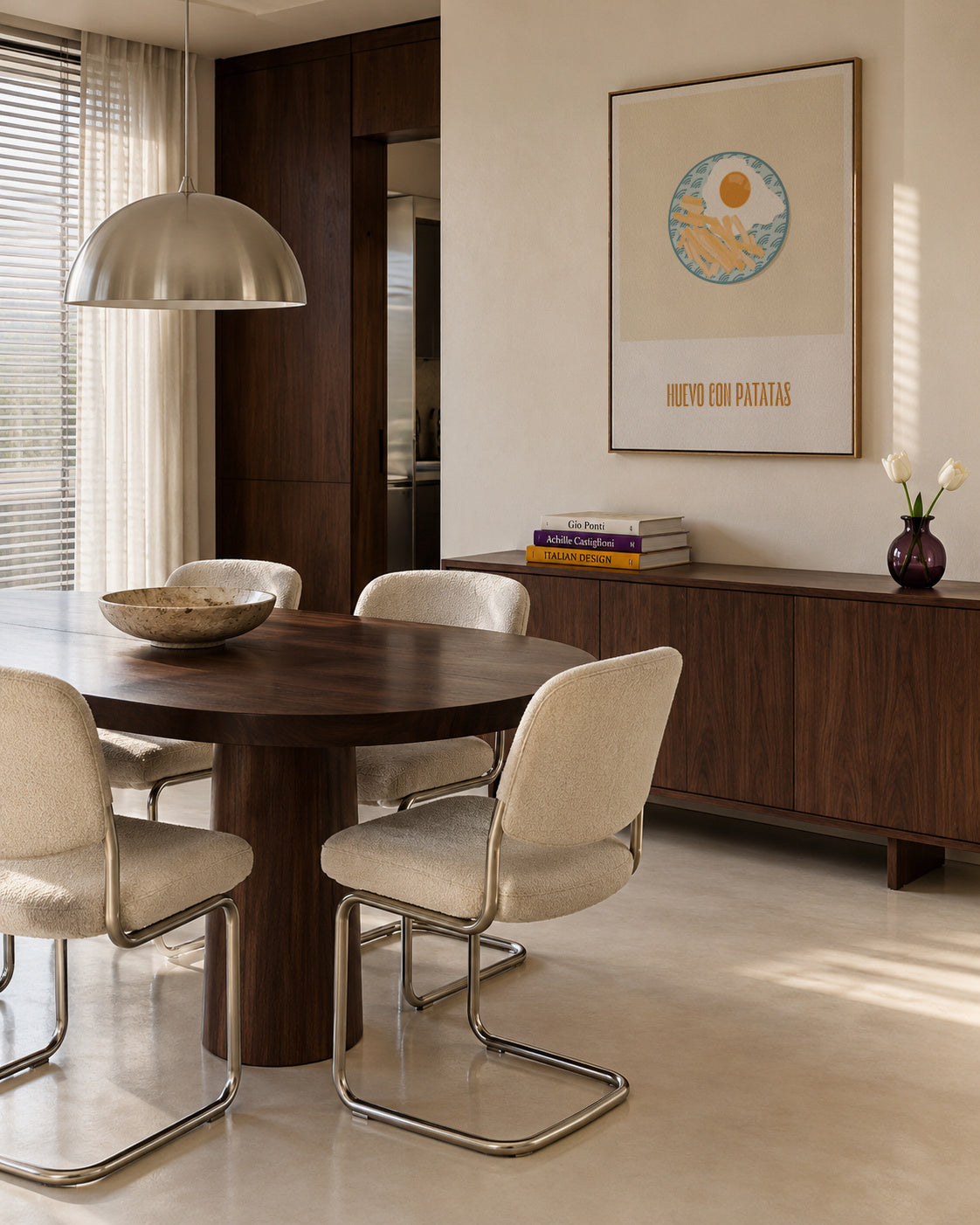 Huevo con patatas - Framed canvas in an interior
