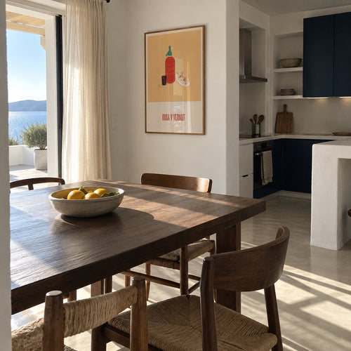 Rusa y vermut - Framed poster in an interior