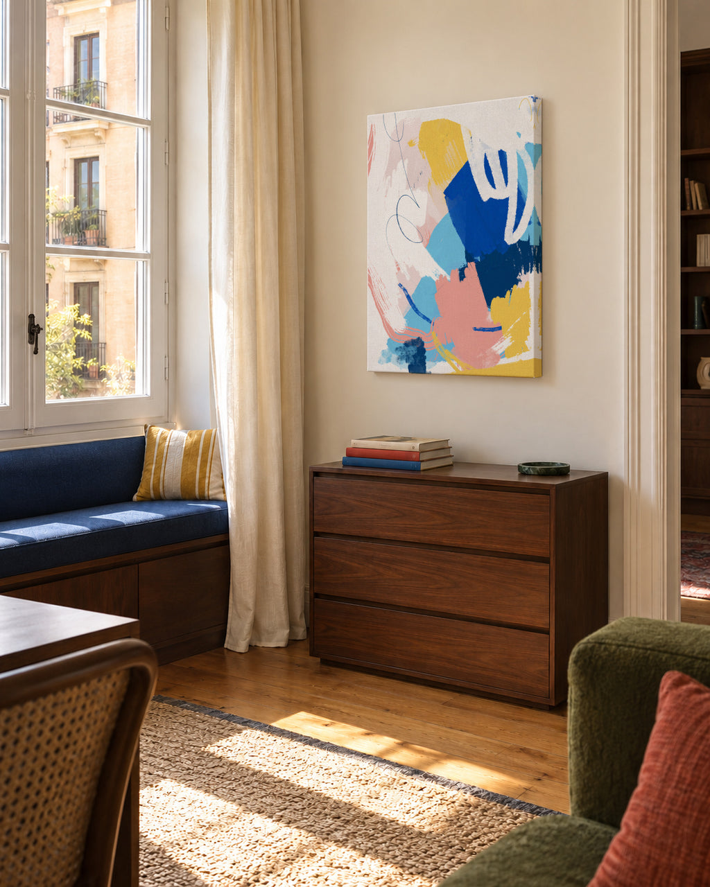 Chalk - Unframed canvas in an interior