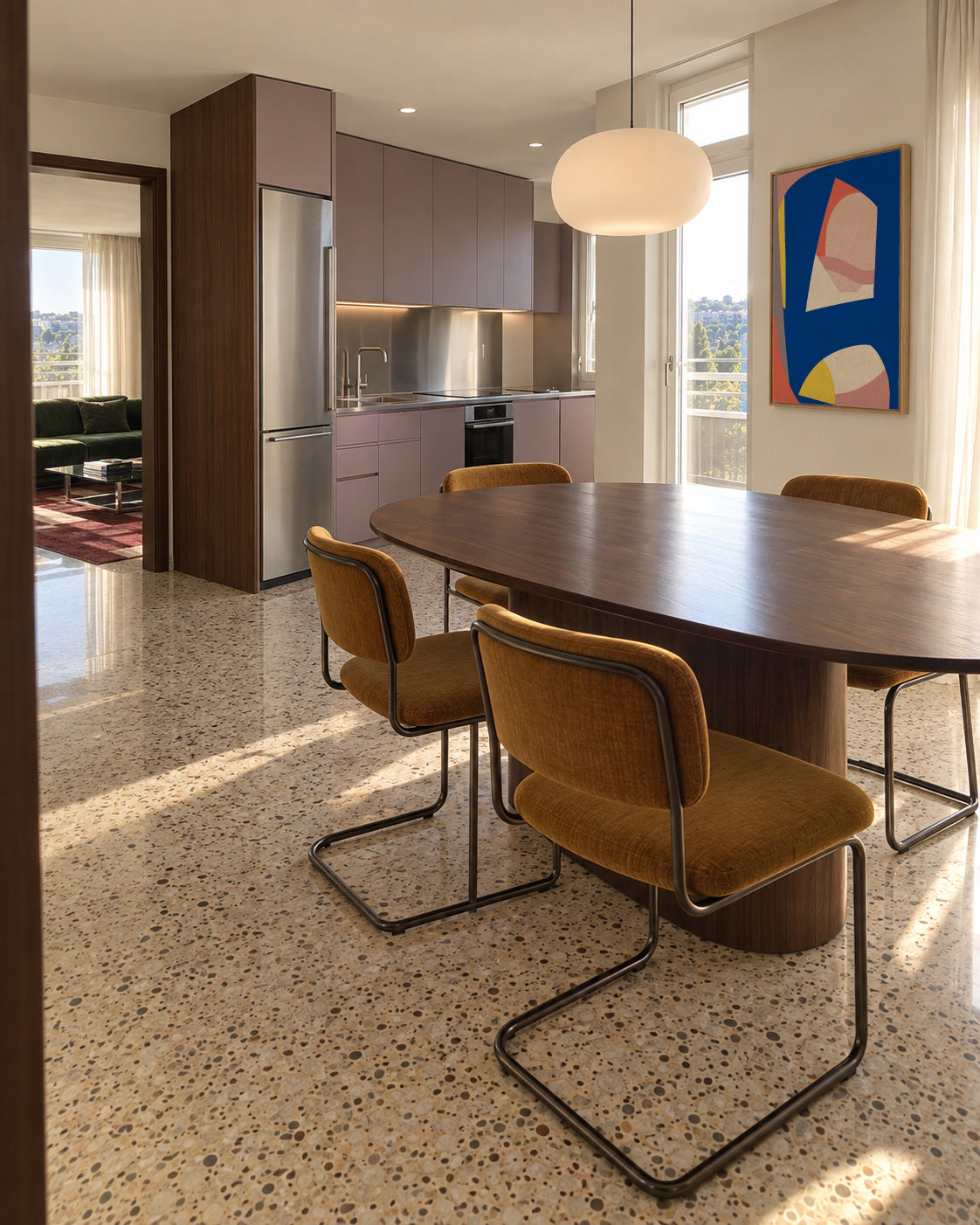 Modernist - Framed canvas in an interior