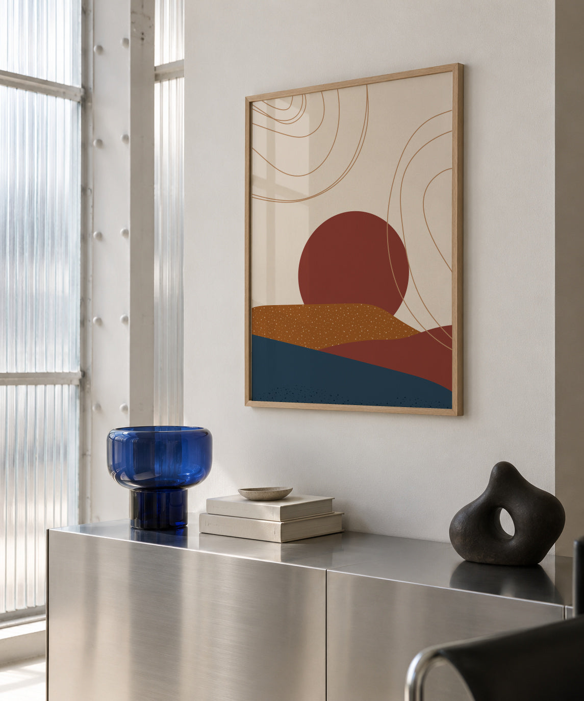 AbstractHill2 - Framed poster in an interior
