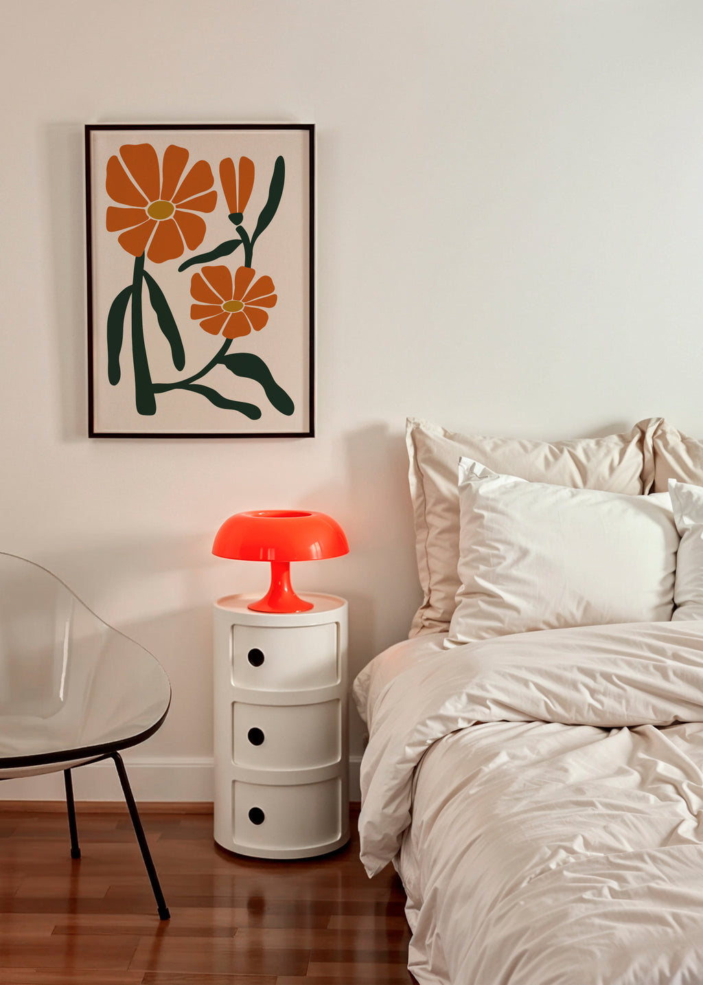 Abstract Flower - Framed poster in an interior
