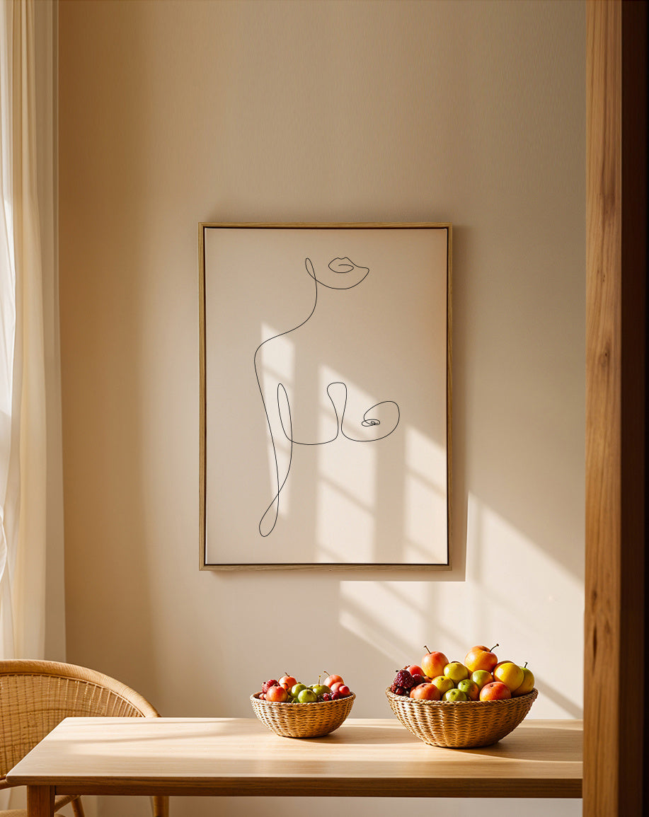 Lip To Nip - Framed canvas in an interior