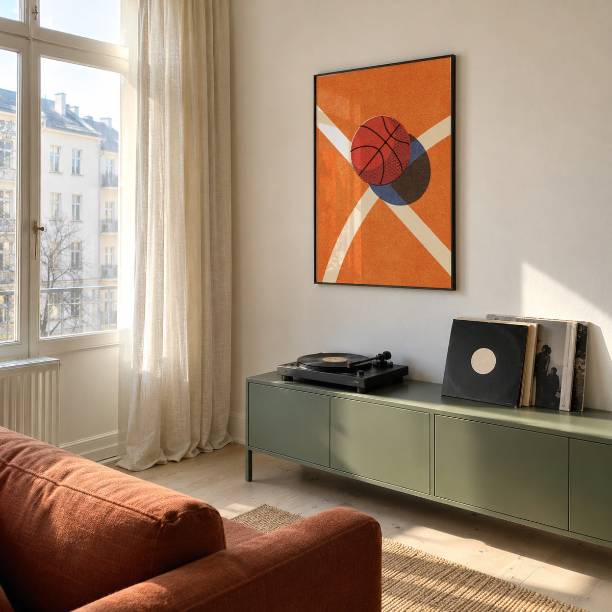 BALLS / Basketball (Indoor) - Framed poster in an interior