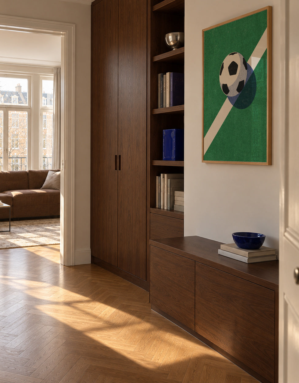 BALLS / Football - Framed poster in an interior