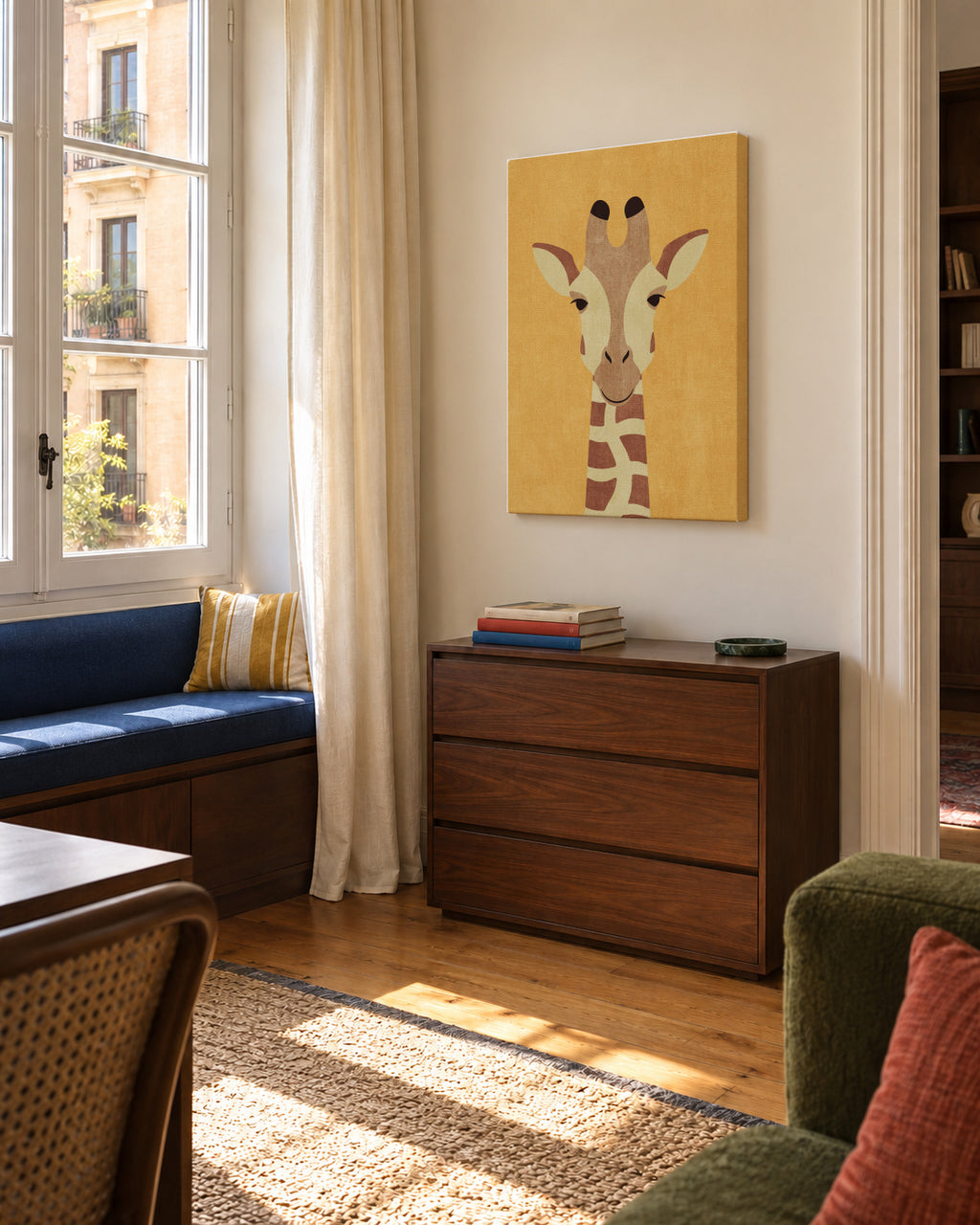 FAUNA / Giraffe - Unframed canvas in an interior