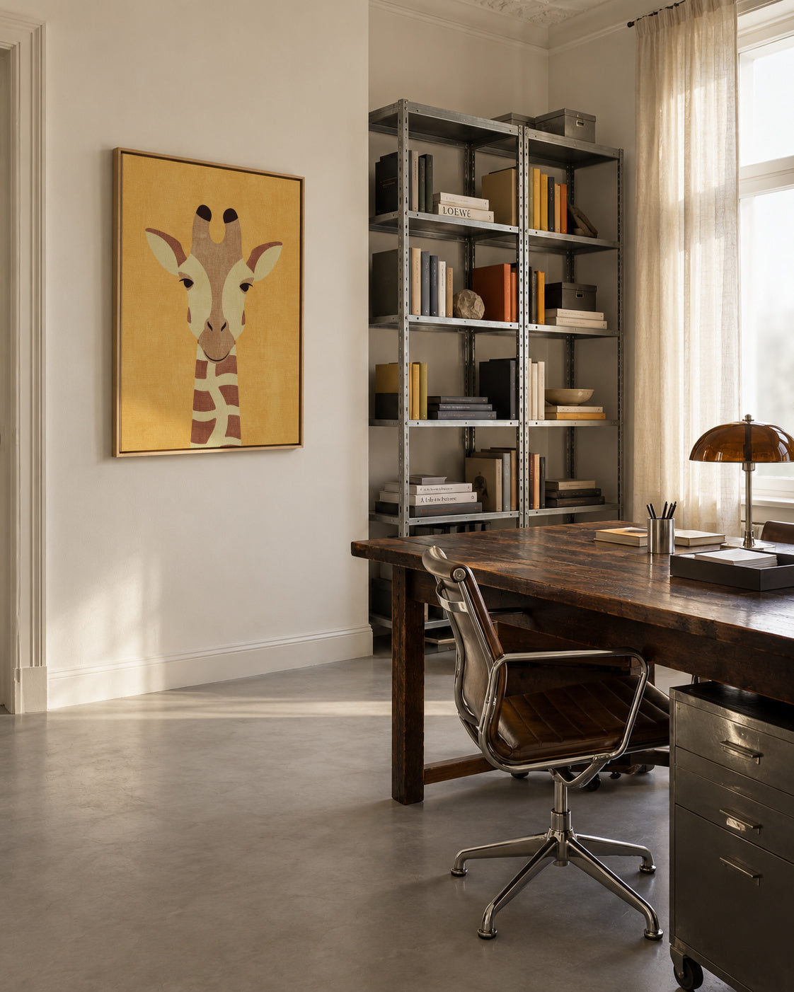 FAUNA / Giraffe - Framed canvas in an interior