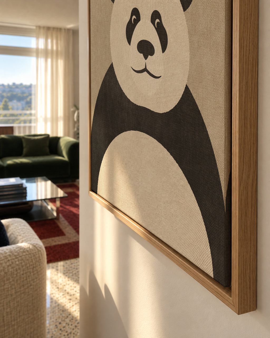 FAUNA / Panda - Framed canvas detail