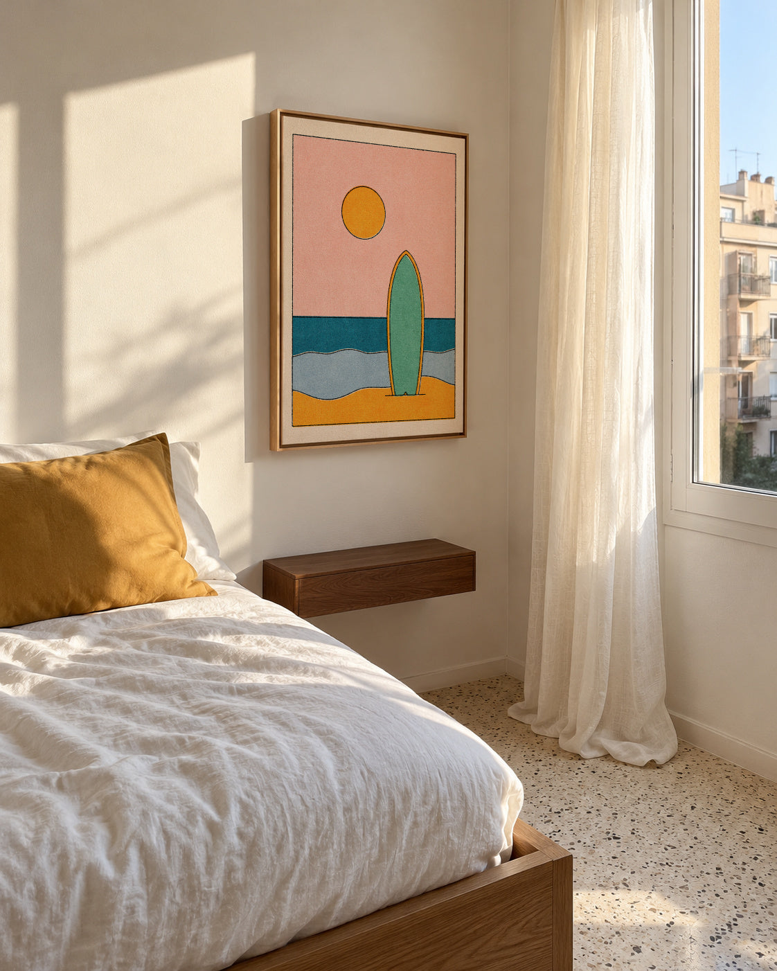 LANDSHAPES / Beach - Riso - Framed canvas in an interior