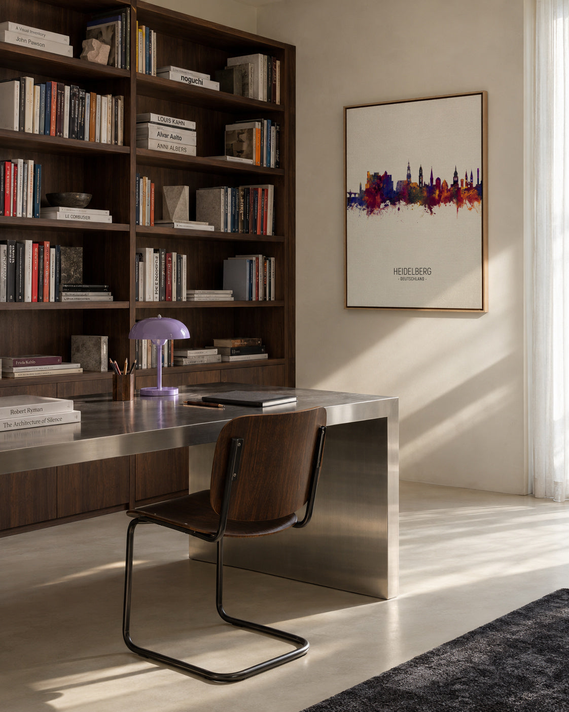 Heidelberg Skyline beige - Framed canvas in an interior