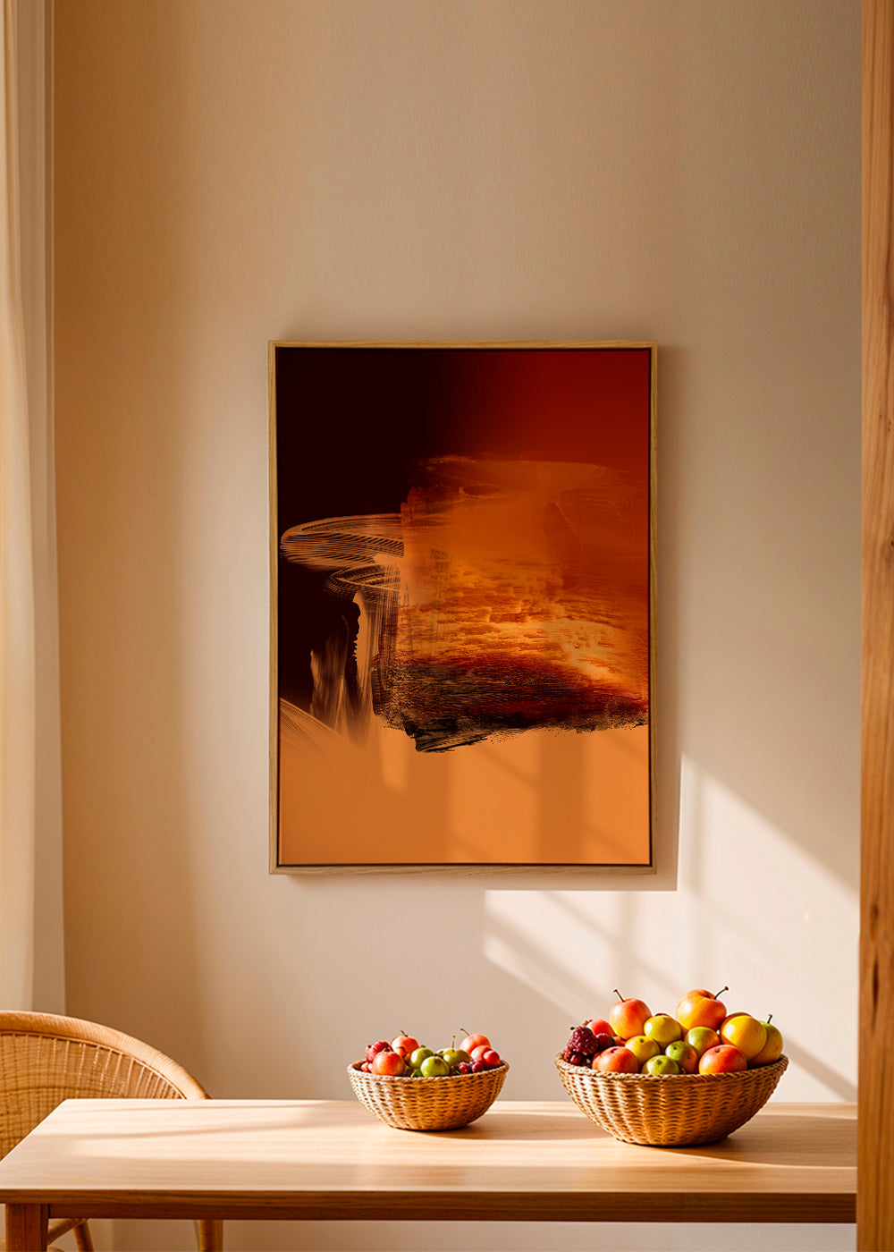 Expressive Fiery Orange Abstract